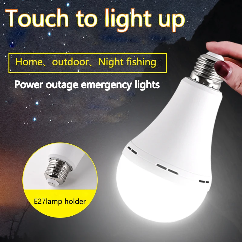 Żarówki LED E27 7/9/12/15W Akumulatorowe Lampy Bombillas Oświetlenie Awaryjne Z Haczykiem Reflektory Zimna/Ciepła Biel