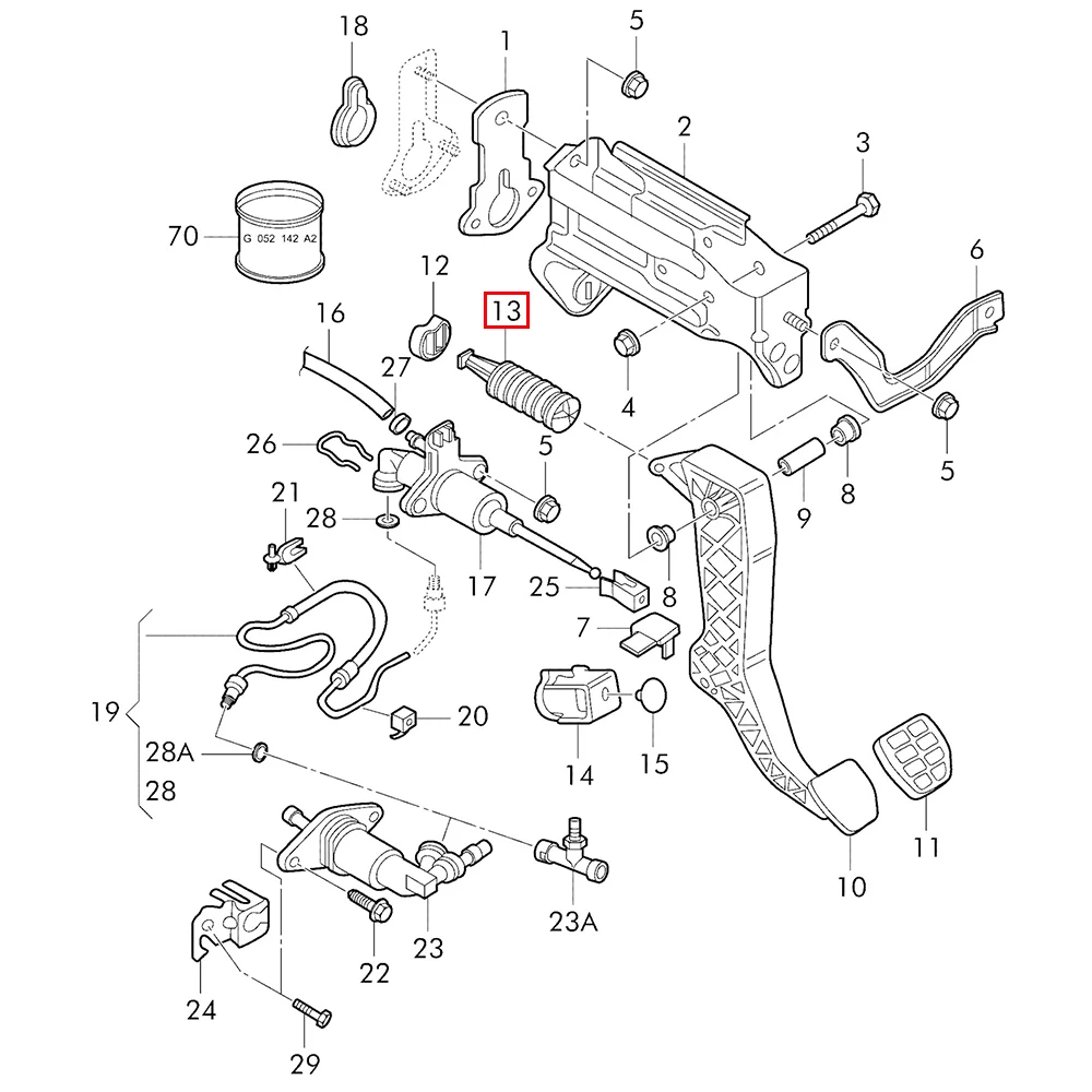 Car Clutch Pedal Return Spring Accessories 1J2721403A For Audi A2 8Z 2005 2004 2003 2002 2001 2000