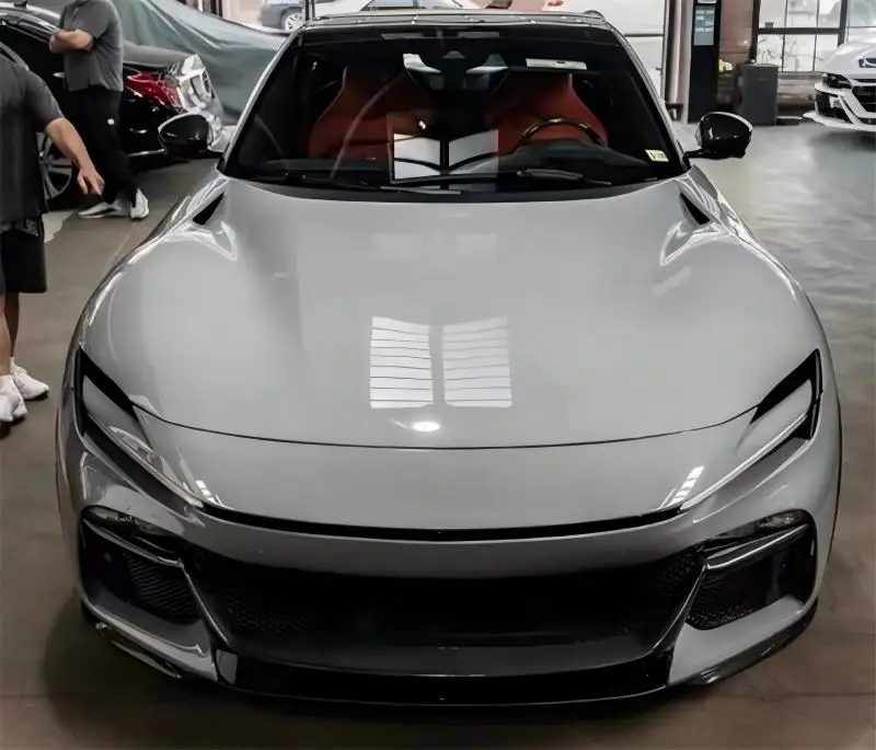 Per Ferrari Purosangue Reai Paraurti in fibra di carbonio Labbro anteriore Labbro posteriore Minigonne laterali Kit spoiler profilo pneumatico