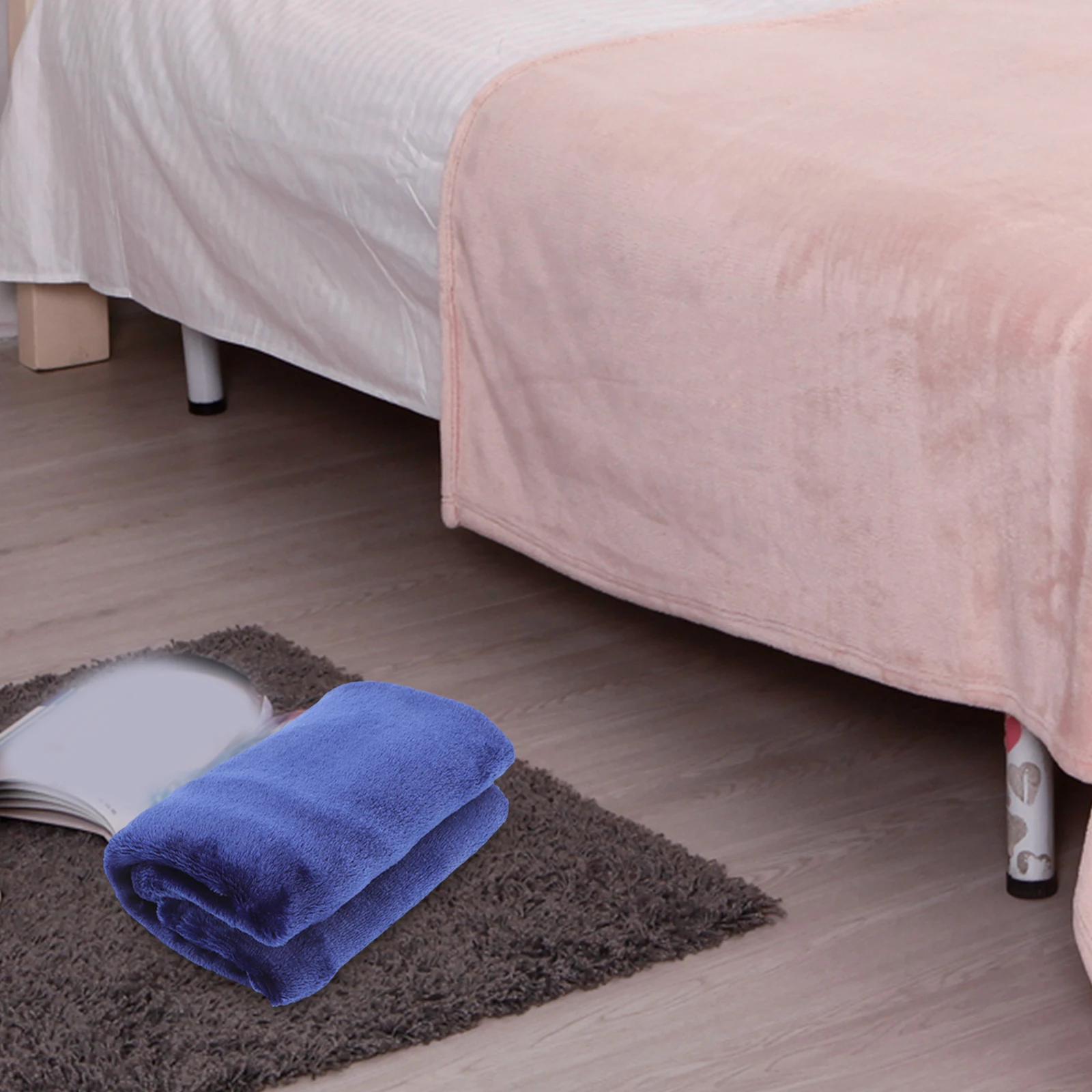 

Solid Color Blanket Flannel Fleece Blankets Pink Wearable Fuzzy Small for Dogs Artificial