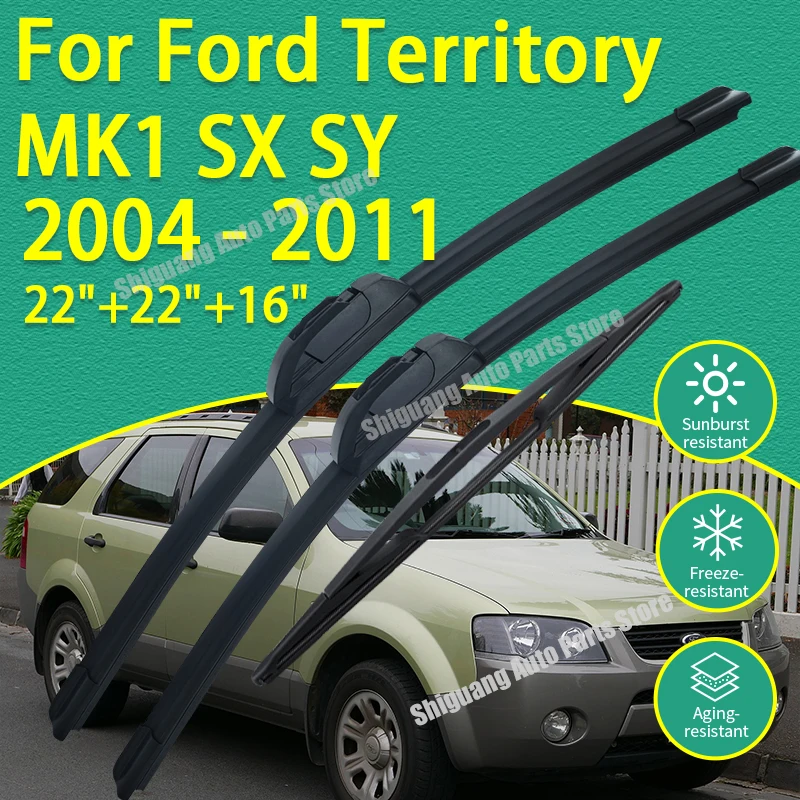

Front Rear Silicone Coating Wipers for Ford Territory MK1 SX SY 2004 - 2011 Car Wiper Windshield Windscreen Blades Accessories