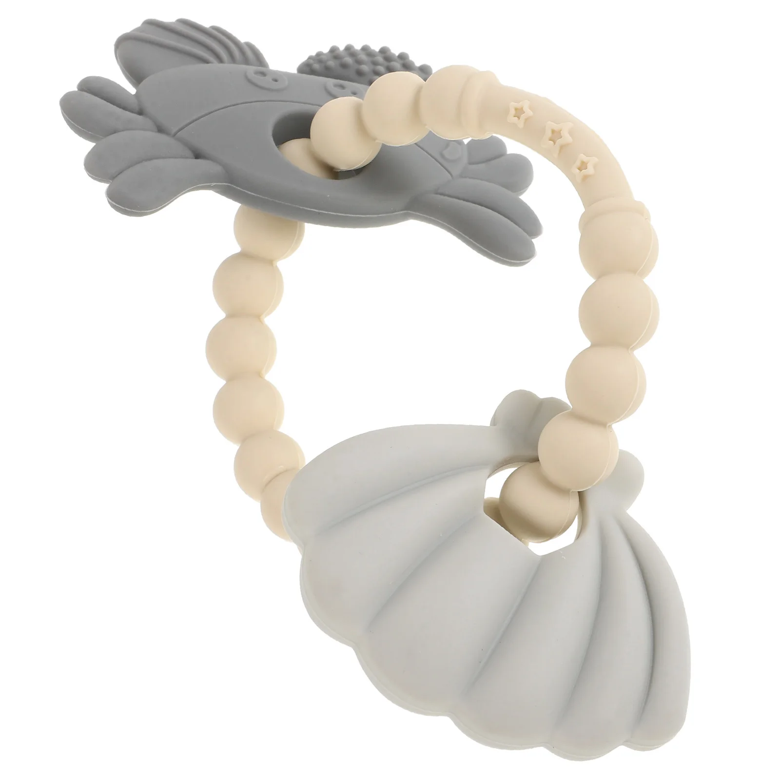 Crab Shape Silicone Baby Teething Ring Soft Infant Toddler Chew Soother Pain Relief Teething Trainer Infant Chew Toys