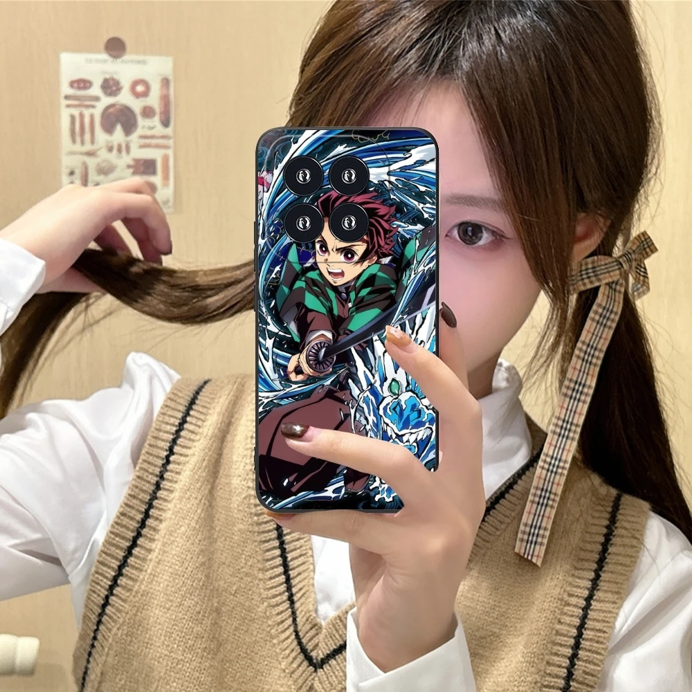 Demon Slayer Tanjiro Mobile Phone Case for Xiaomi 14 13 12 11 10 9 T Ultra Lite Pro S SE X 5G Black Soft Phone Cover Shell