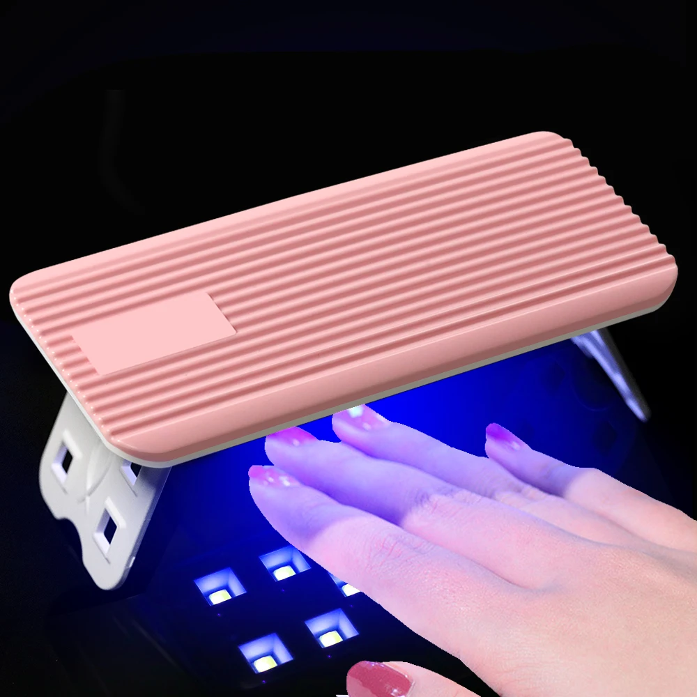 Mini Portable Nail Lamp With 9pcs Led Bead UV/LED Nail Dryers White Pink Color Home Travel Use Nail Manicure Tools