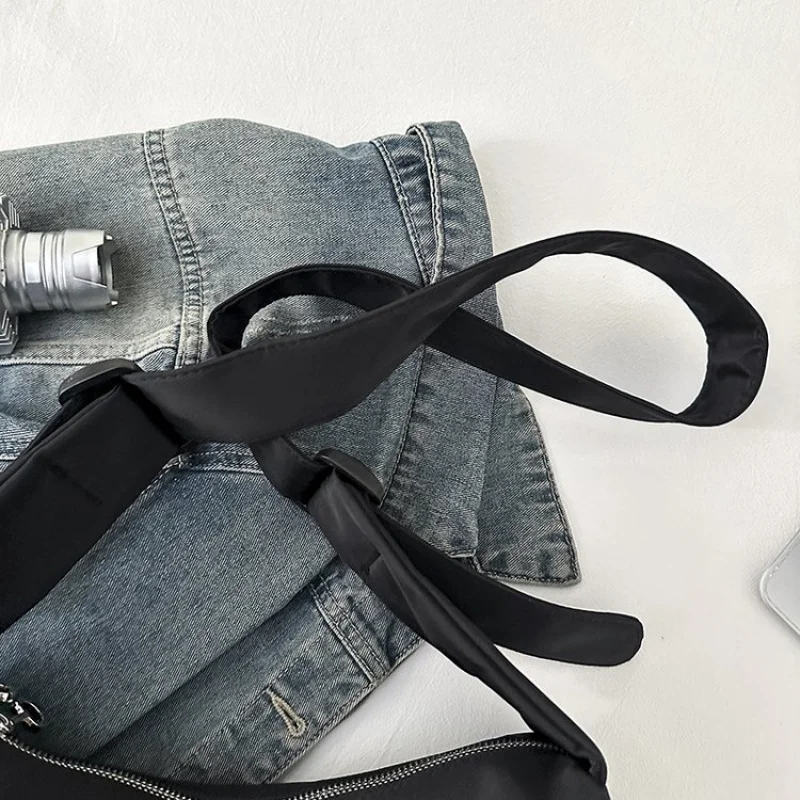 Легкая хлопковая сумка через плечо, женская магнитная застежка, полосатая вышивка, регулируемый ремень, прочная дорожная необходимая повседневная сумка ​