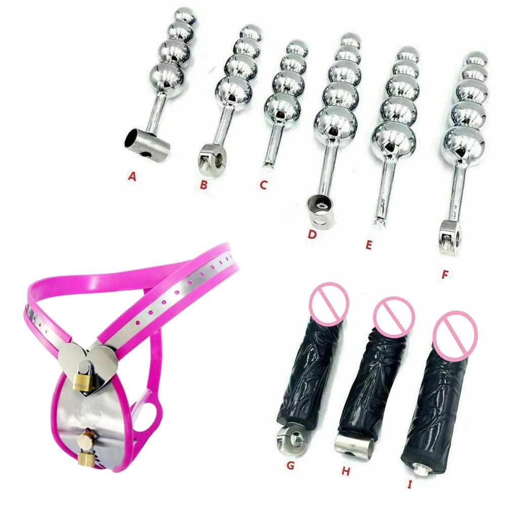 Removable Chastity Belt Accessories Anal Beads Anus Vagina Plug Silicone Dildo 4/5 Ball Sex Toys Men Women Couples Masturbator