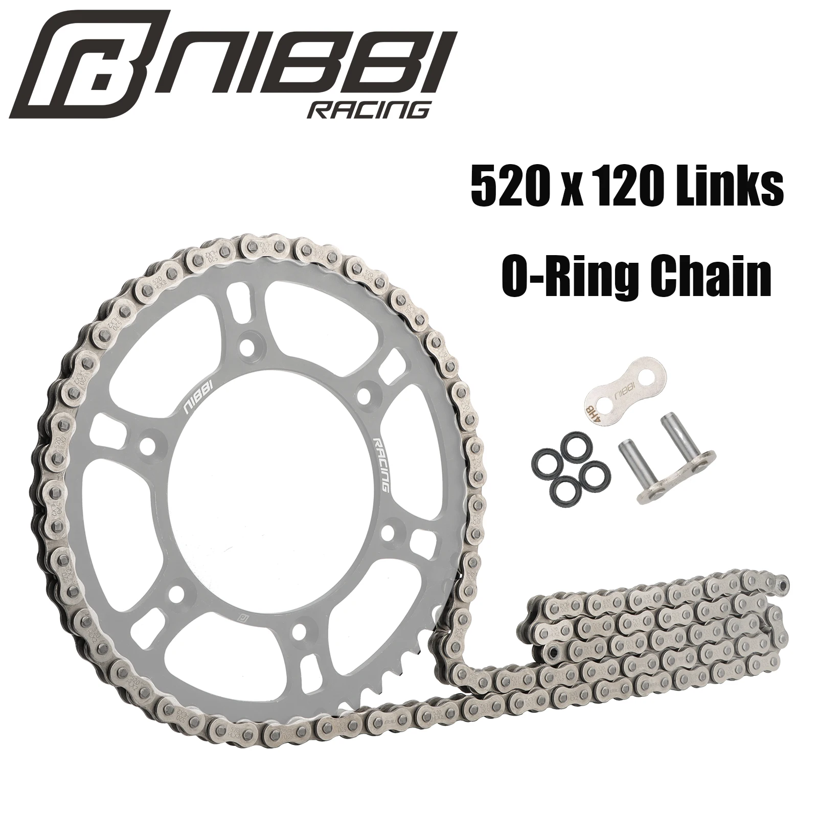 

NIBBI Motorcycle O-ring Oil Seal 520PROChain 120 Links Drive Chain For 300cc-600cc Engine Yamaha KTM Motocross ATV Pit Dirt Bike