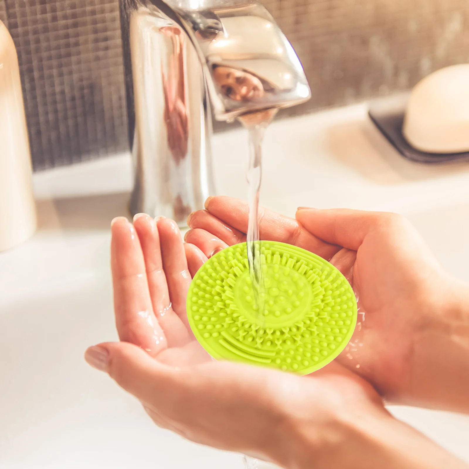 

3Pcs Silicone Makeup Brush Scrubber Pad Durable Non Deformable for Long Lasting Use Brush Cleaning Pad Cleaner