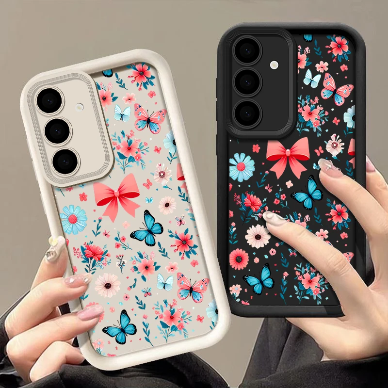 Einfache Blume Weiche TPU Fall Für Samsung Galaxy A56 A36 A26 A55 A16 A15 A35 A53 A54 5G S25 rand S23 S22 Ultra S24 FE Telefon Abdeckung