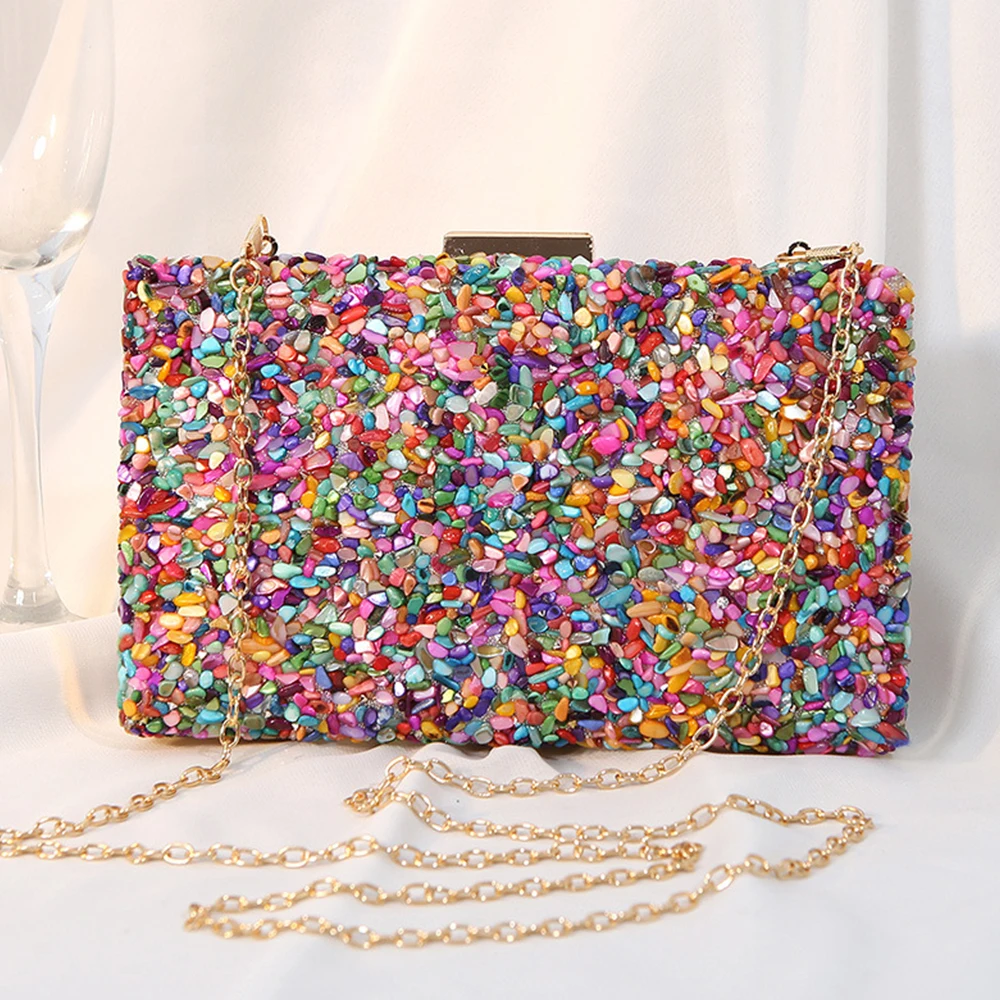 Dazzling Women Evening Clutch Bag Sequins Bling Wedding Purse Long China Shoulder Message Purse Fashion Lady Dinner Party Bags