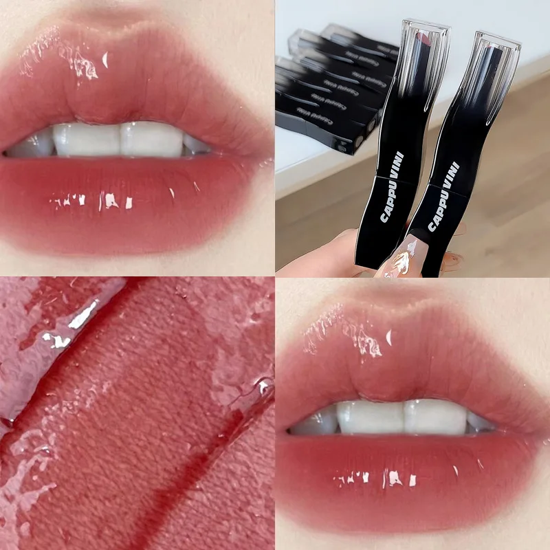 Lápiz labial de 8 colores para mujer, lápiz labial pequeño, Tubo negro, hidratante, transparente, de larga duración, antiadherente, desnudo, fácil de colorear, cosméticos para labios