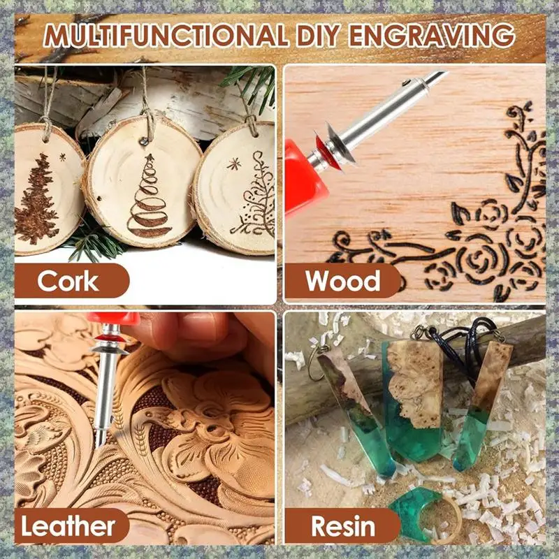 

WON Wood Burning Tip Set, 26 Letters Wood Burning Tip Kit Copper Letter Number Soldering Iron Stencils US Plug