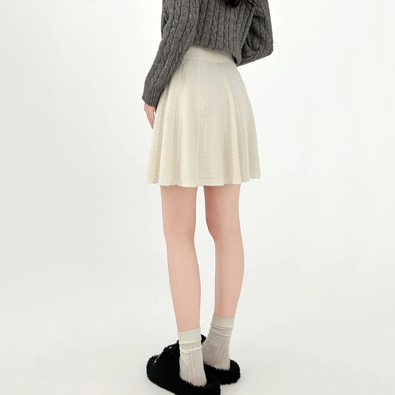 Outono inverno mini saia de malha feminina 2025 coreano cintura alta uma linha saias para mulher estilo preppy cinza saia plissada senhoras