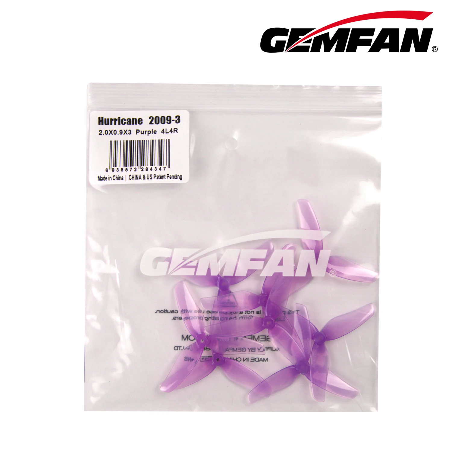 4pairs（4cw+4ccw）Gemfan Hurricane 2009-3 2X0.9X3 3-Blade PC Propeller for FPV Freestyle 2inch Micro Indoor Drone 1002 1102