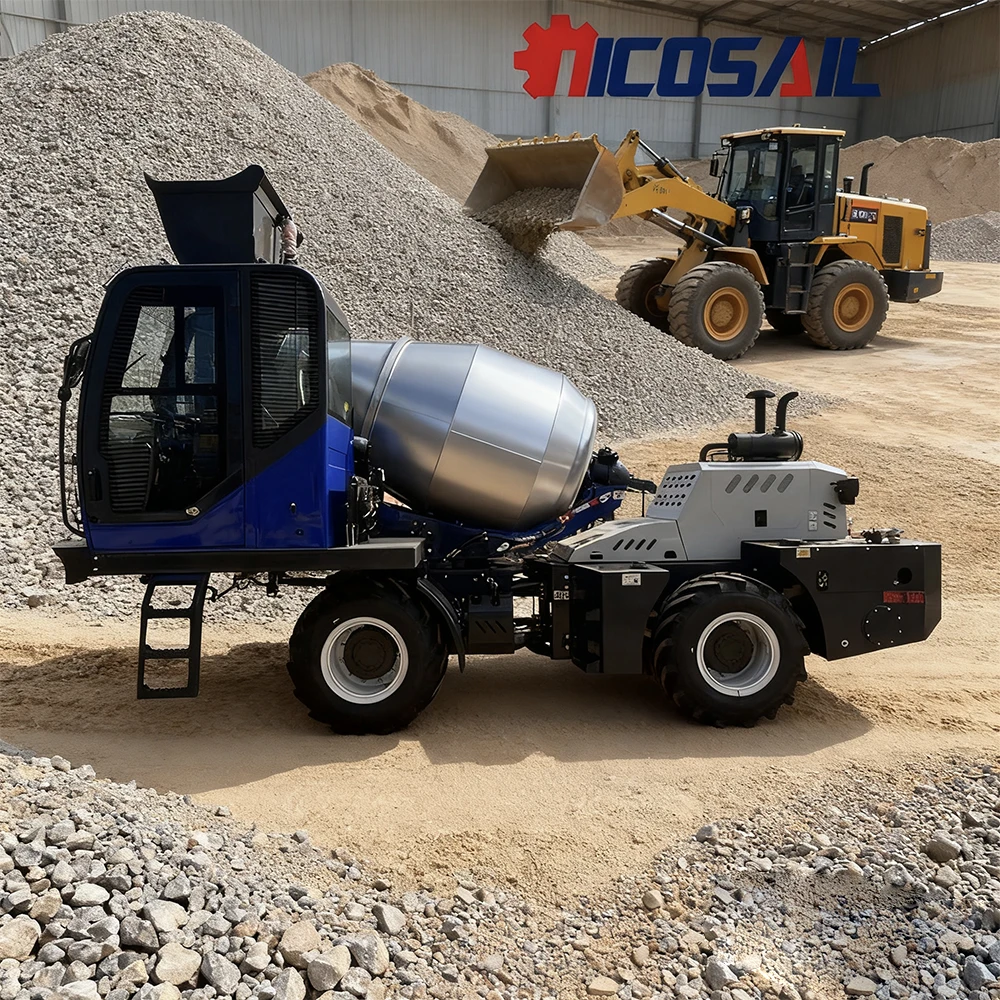 Un nouveau camion mélangeur de béton mobile d'une capacité de 3,5 mètres cubes le bétonnière auto-installée de la marque chinoise Nicosail