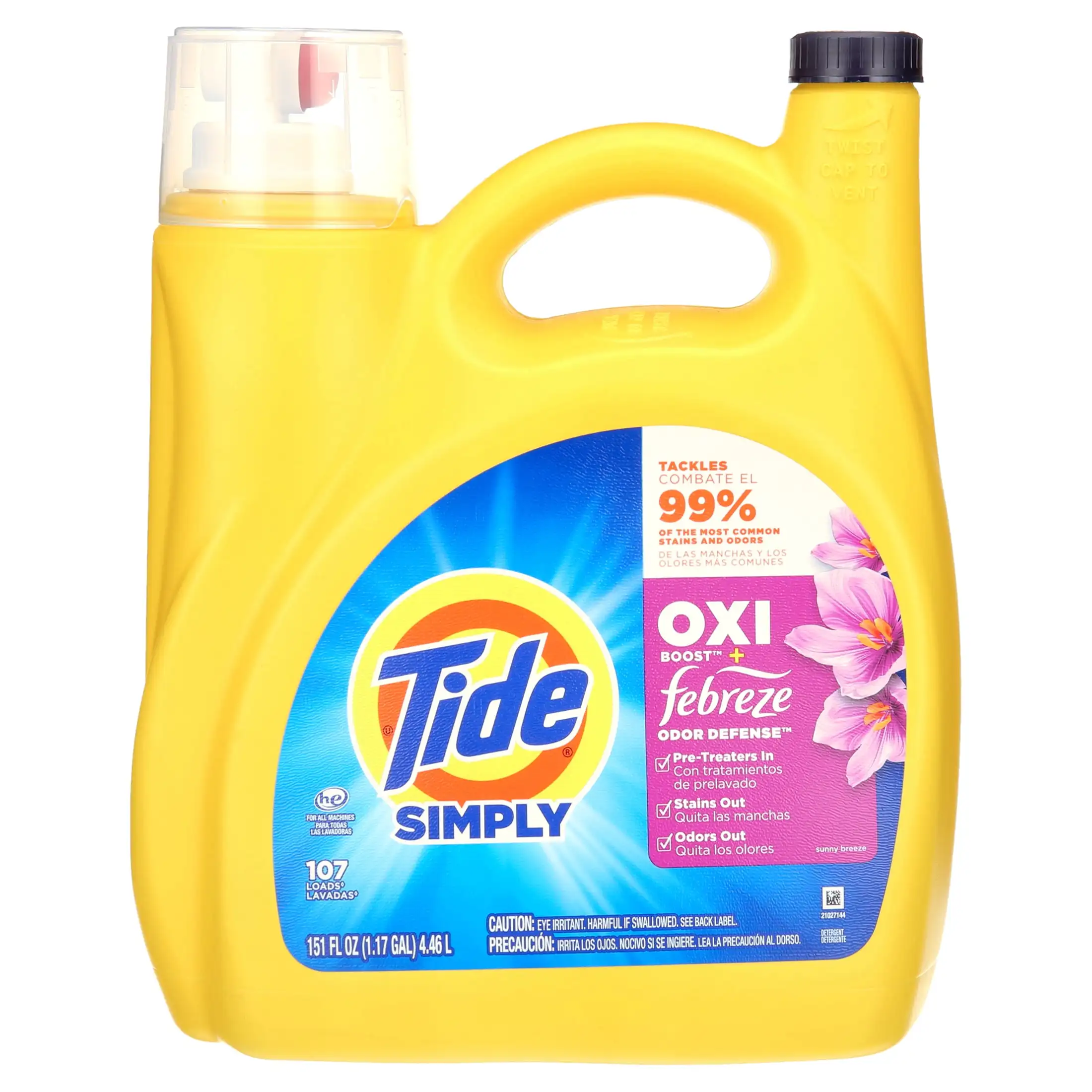 

Просто Oxi Boost + защита от запаха Febreze, Sunny Breeze, 107, нагрузка, 151 фунтов унции