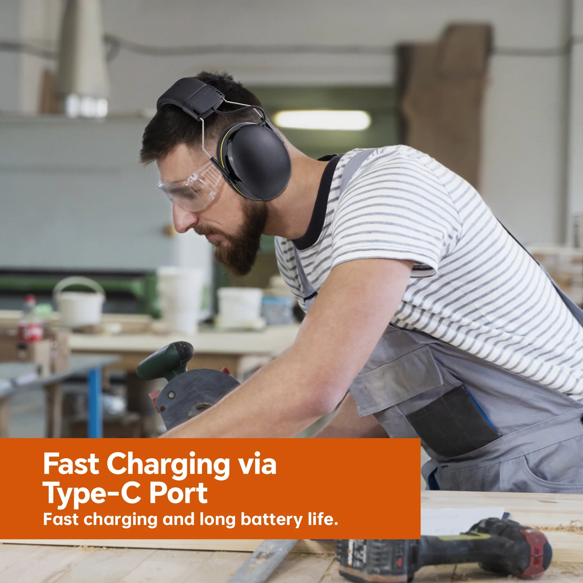 Bluetooth 기술이 적용된 귀마개 연결 청력 보호 장치 28dB NRR 건설 작업장 예초용 귀 보호 장치