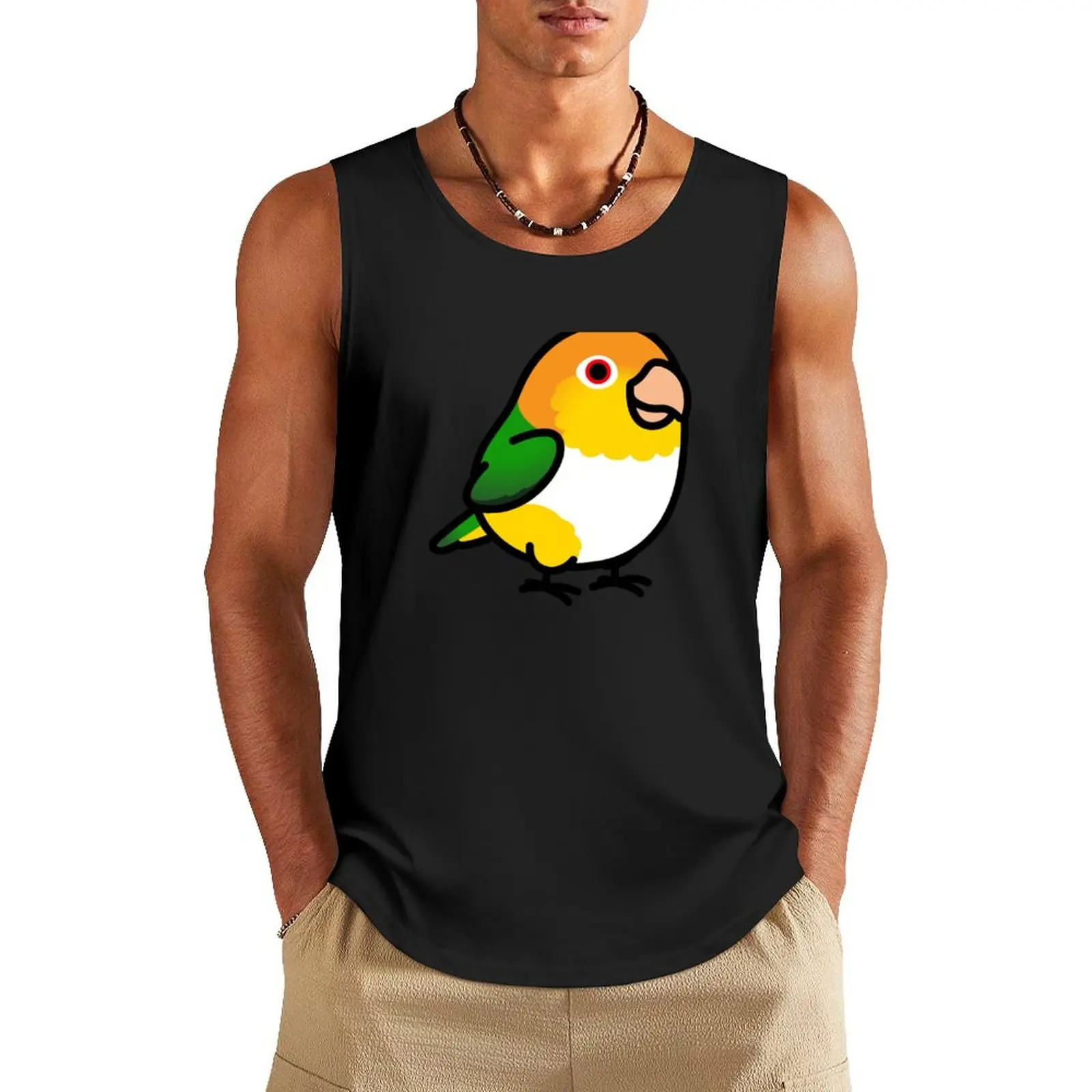 Chubby White Bellied Caique Tank Top Bodybuilding shirt gym mens gym clothes