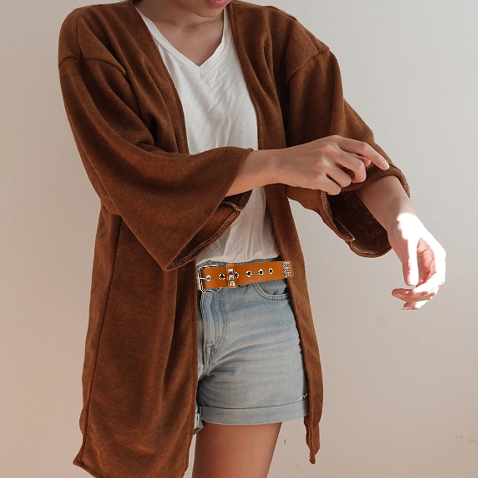 1 قطعة حزام برشام الزخرفية عالية الجودة بولي PU دائم غير يتلاشى ضوء سهل الحمل تصميم أنيق ملابس يومية هدية حفلة