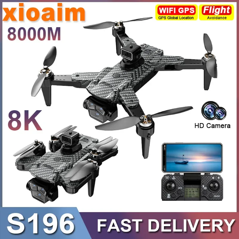 

For Xiaomi S196 Drone 6K 8K 5G WIFI HD Dual Camera Aerial Photography Automatic Return Obstacle Avoidance 7.4V Long Endurance