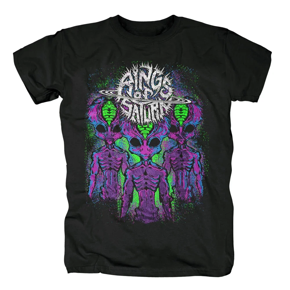 RINGS OF SATURN Rock Band Space Slam T Shirt Funny Alien Printed Harajuku Streetwear Hiphop Oversized Cotton Tee Top