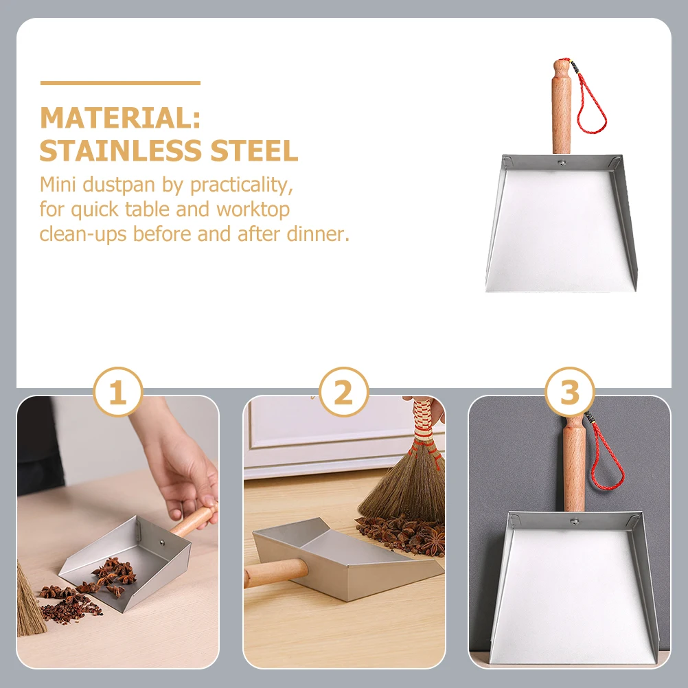 

Small Dust Pan Stainless Steel Household Child Silver Short Handle Lightweight Durable Practical Efficient Flexible Excellent