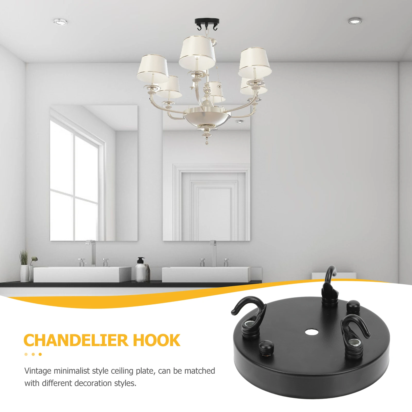 

Vintage Style Ceiling Light Holder Plate Durable Rust Resistant Chandelier Hook For Retro Decorative Lights Premium Ceiling