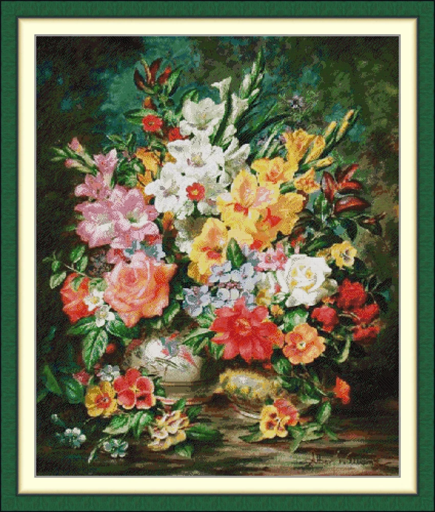 

Lote of Flowers Bloom Набор для вышивки крестом Aida 14ct 11ct графический принт холст вышивки крестиком рукоделие вышивка DIY ручная работа