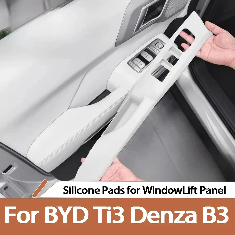 For BYD Formula Leopard Titanium 3 Ti3 Denza B3 Door Window Lift Silicone Protective Pad Car Interior Accessories