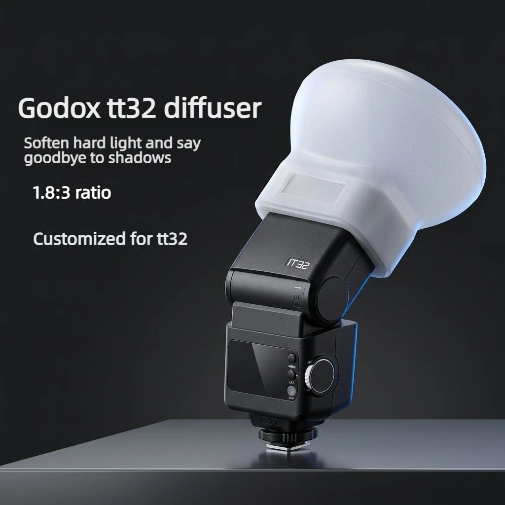 Silicone Flash Diffuser Cover Soft Light Box for Godox IT32 TT350 V350 V480, Portable Photography Soft Shadow Elimination