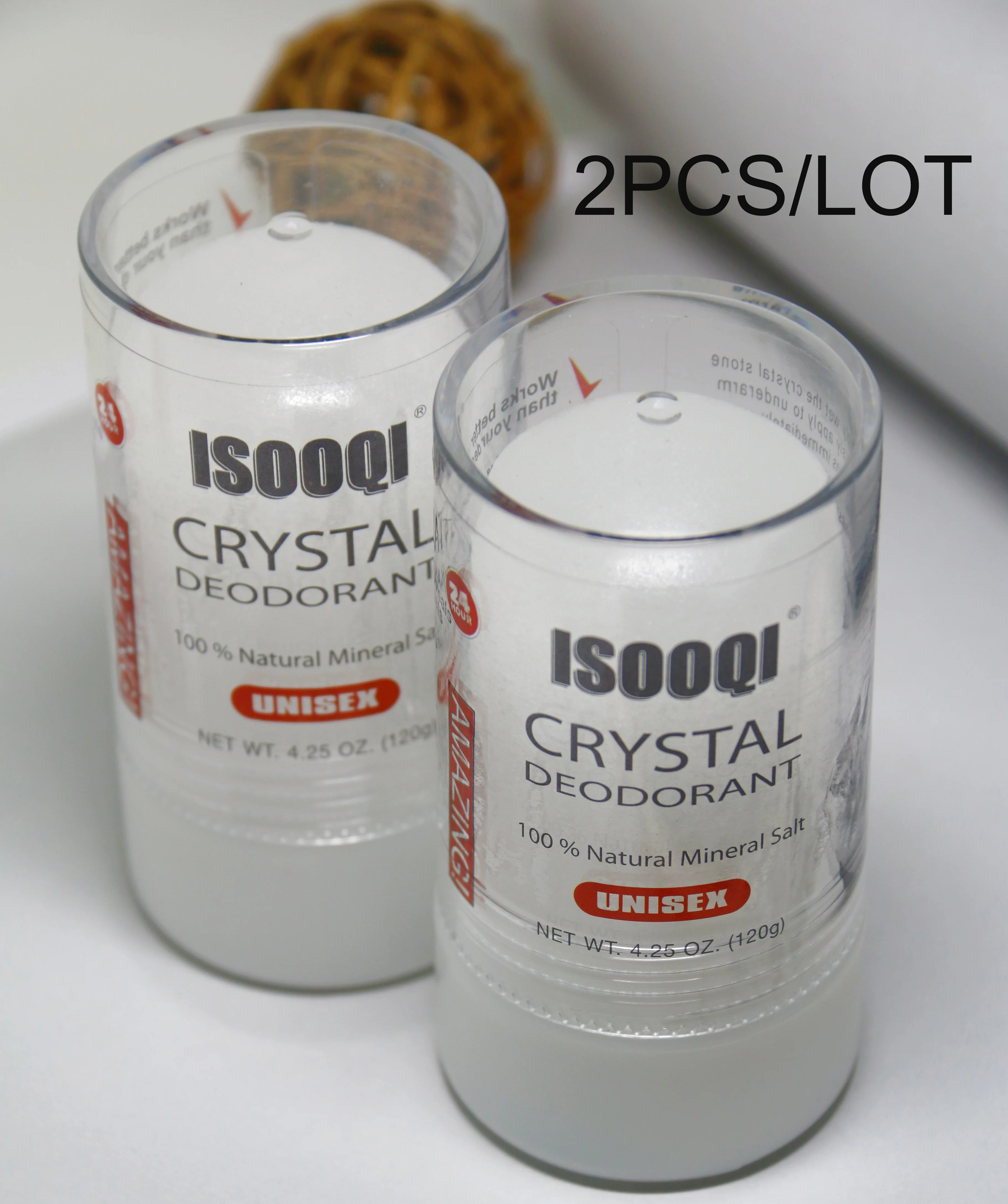 120g Alum Stick 2PCS/LOT Potassium Alum Block Antiperspirant Stone  Crystal Deodorant  Natural Mineral Salt Underarm Unisex