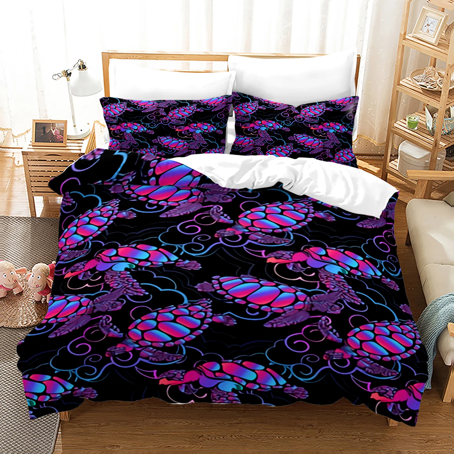 Ocean Duvet Covers Blue Sea Turtle Comforter Cover Set Nautical Bedding Set For Kids Boys Girls Sea Dreamcatcher Animal Bedroom