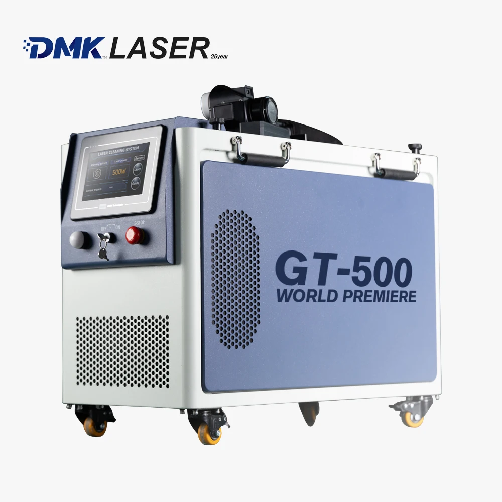 Лазерная установка для очистки DMK-500W (импульсный волоконный лазер) - портативная, с воздушным охлаждением, высокая безопасность, для удаления ржавчины/оксидов с дерева и алюминия