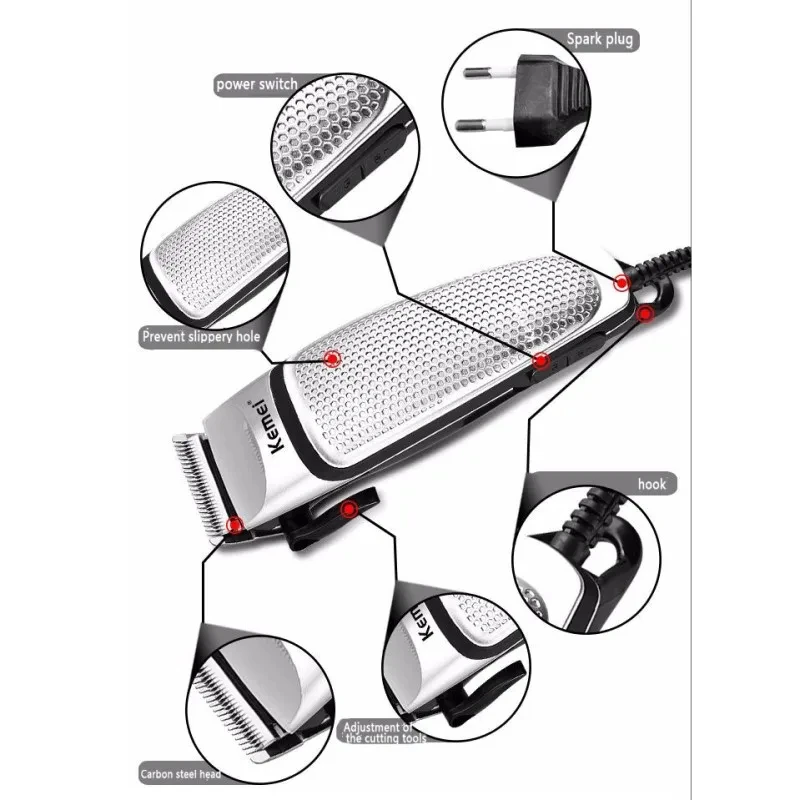Kemei KM-4639 ماكينة قص الشعر الكهربائية ماكينة تشذيب احترافية منزلية منخفضة الضوضاء ماكينة اللحية أداة العناية الشخصية