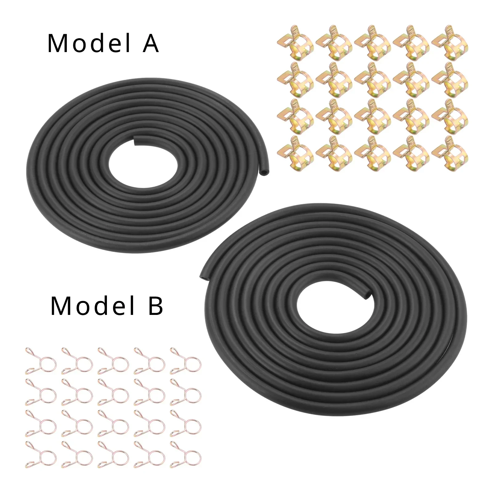 9.8 Feet 3/16Inch ID Generator Fuel Line Tube Clamp Clip Kit for Chainsaw Blower Weed Whacker Trimmer Most Small Engine Machines