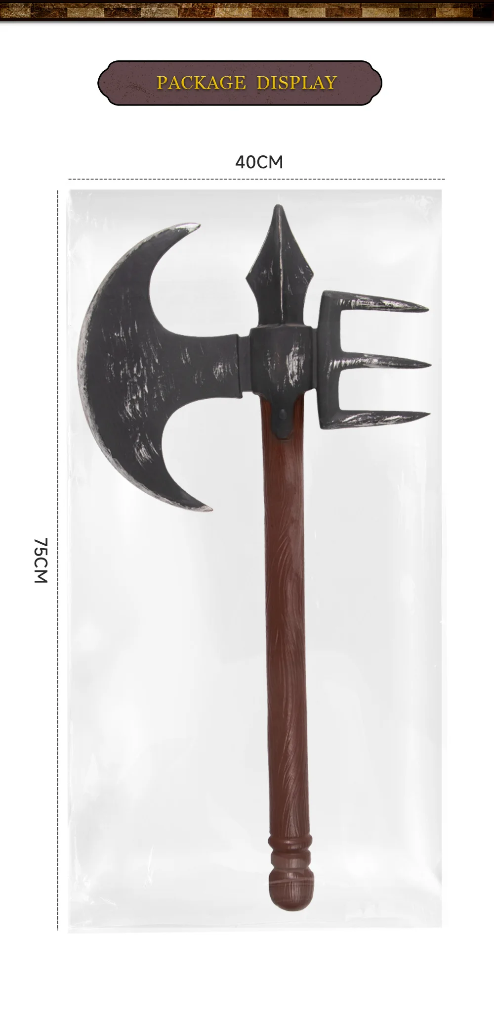 70x35cm New Arrival PU Foam Realistic Viking Axe Cosplay Party Prop