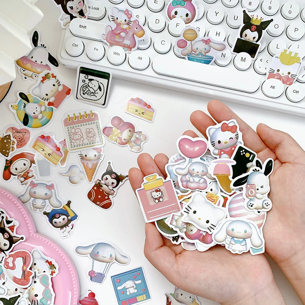 10/30/100 buah Kawaii Pink My Melody stiker kartun Sanrio Anime Graffiti stiker untuk casing ponsel alat tulis koper