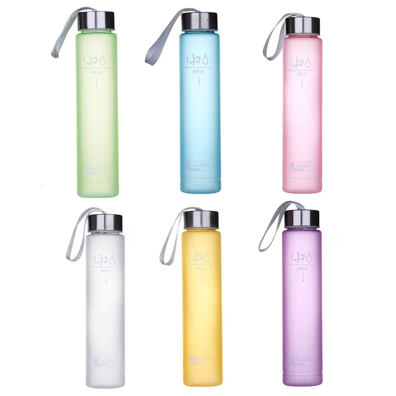 280ML Water Bottle Plastic Water Cup with Lid Portable Bottle Fruit Juice Leak-proof Outdoor Sport Travel Camping Bottle