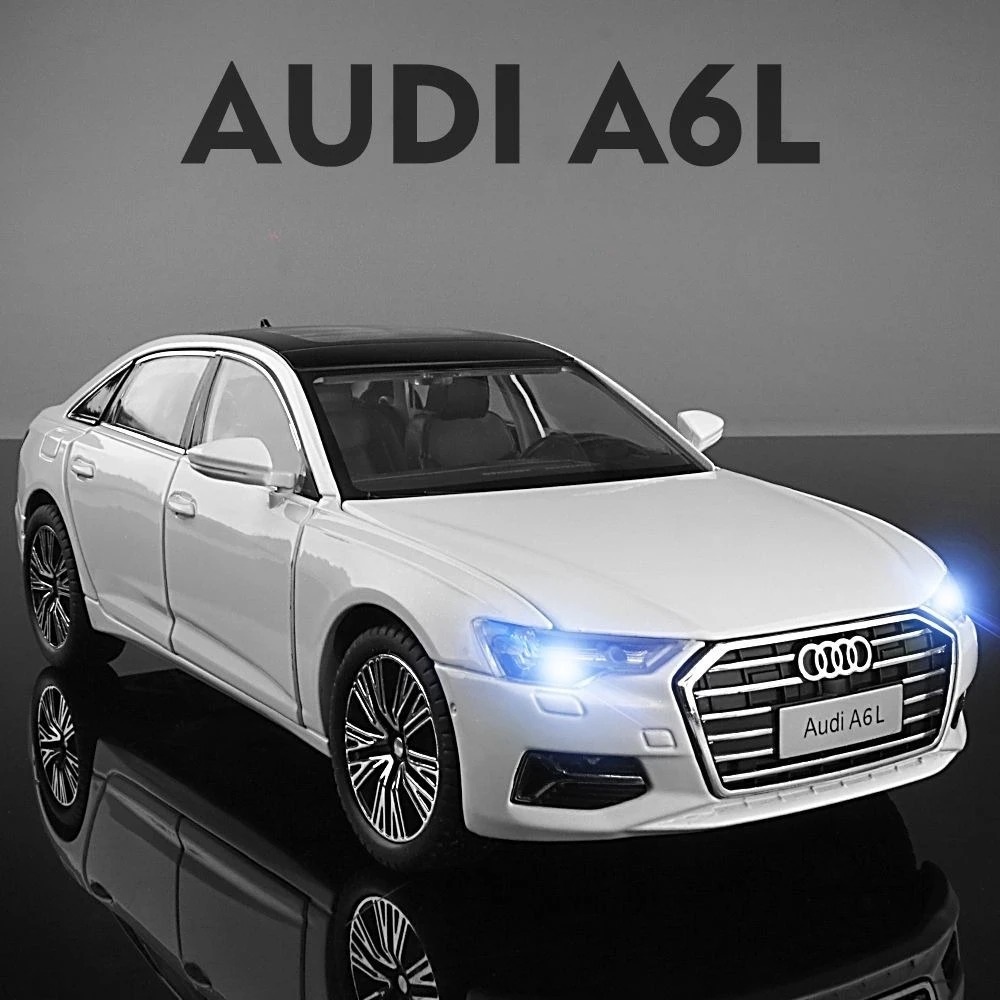 1:24 أودي A6 سبيكة سيارة المسبكات ونماذج سيارات لعبة، الصوت والضوء ألعاب السيارات التراجع، هدايا الأطفال، الحلي الزخرفية