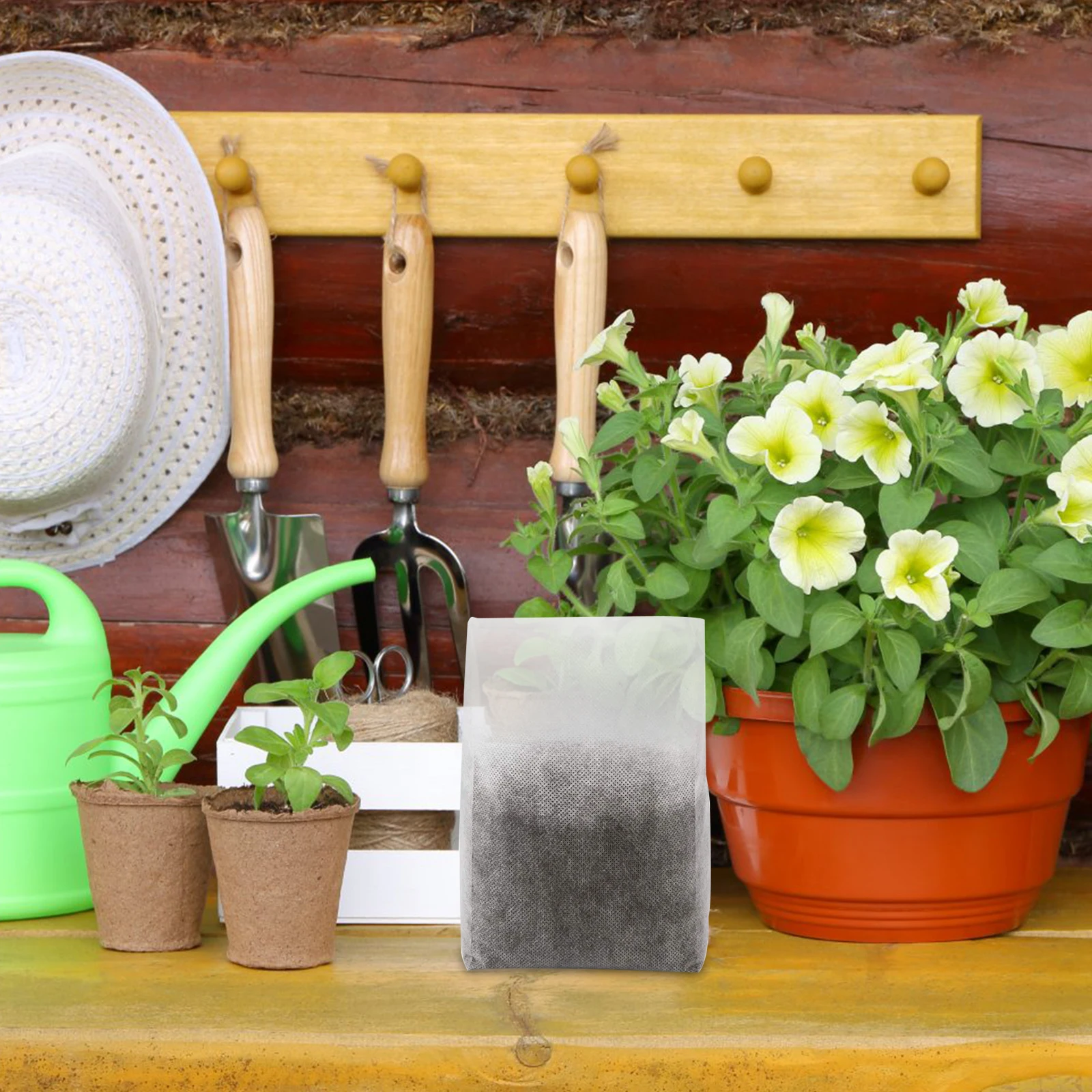 

500pcs Seedling Bag Reusable Non-woven Grow Bags for Trees Vegetables Fruits Flowers Plants Nursery Planter Sapling Bag Garden