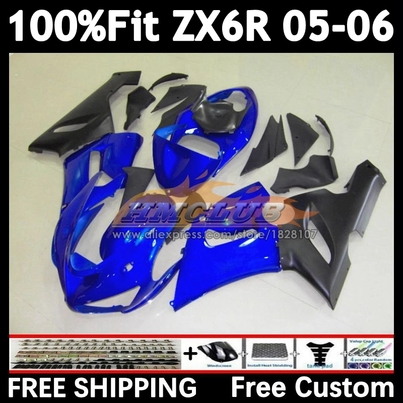 

Injection Body For KAWASAKI NINJA ZX-636 ZX-6R 2005 2006 156No.141 ZX600 ZX 636 stock blue 6R ZX636 ZX-600 ZX6R 05 06 Fairings