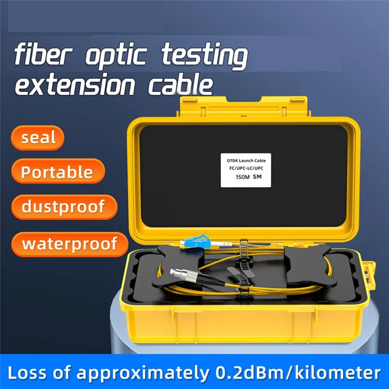 A99E-Fiber Optic OTDR Launch Cable Box 150M Fiber Optic Ring OTDR Transmitting Cable Box Dead Spot Eliminator