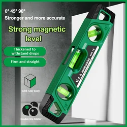 225MM Three Bubble Level Ruler High Precision Spirit Level Magnetic Lever Angle Gauge Finder Leveling Aligner Woodworking tool