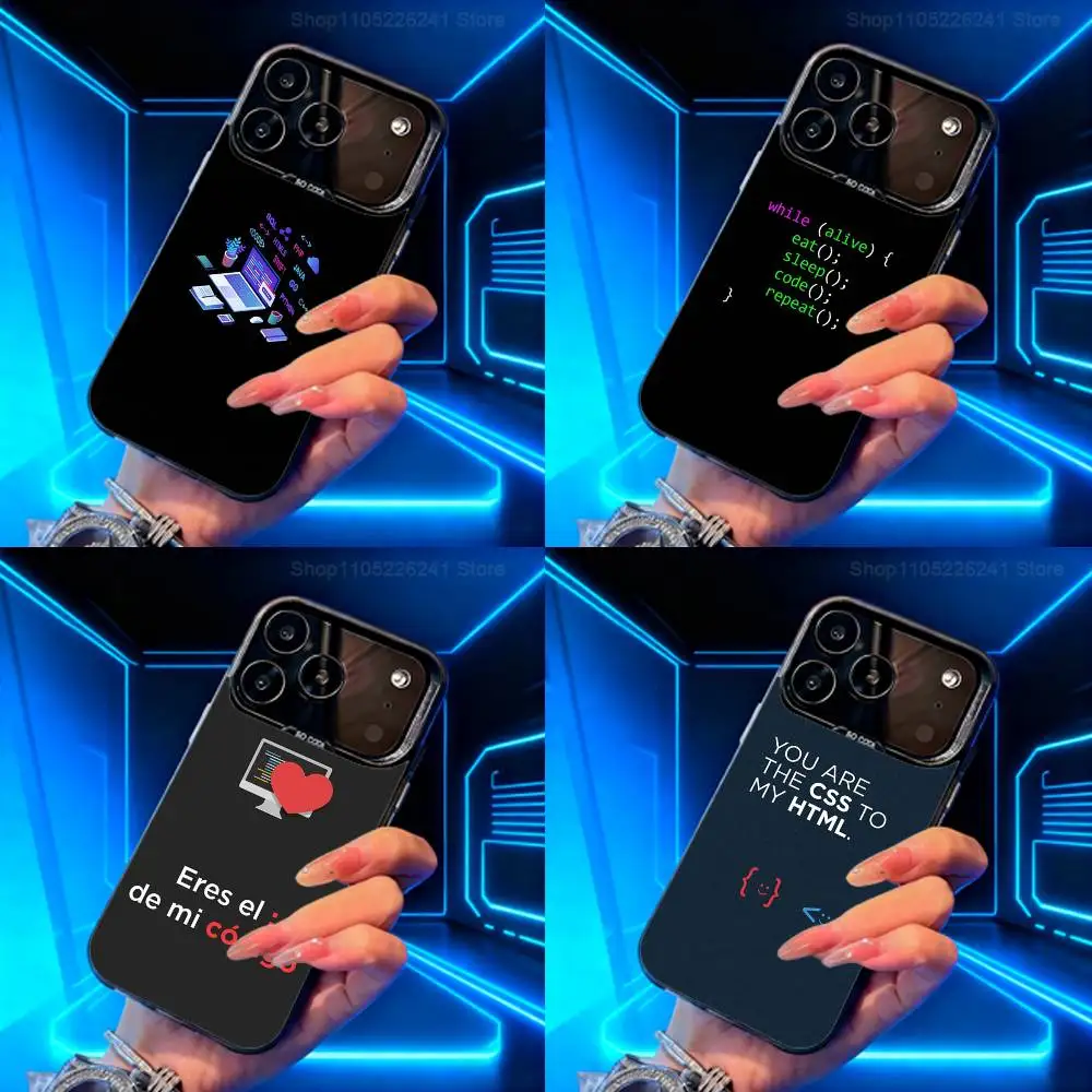 

Digital Art Java Programming For iPhone 17,14,15,11,Mini,Pro,SE,XS,MAX,12,16,13,Black Matte Silicone Cover Case