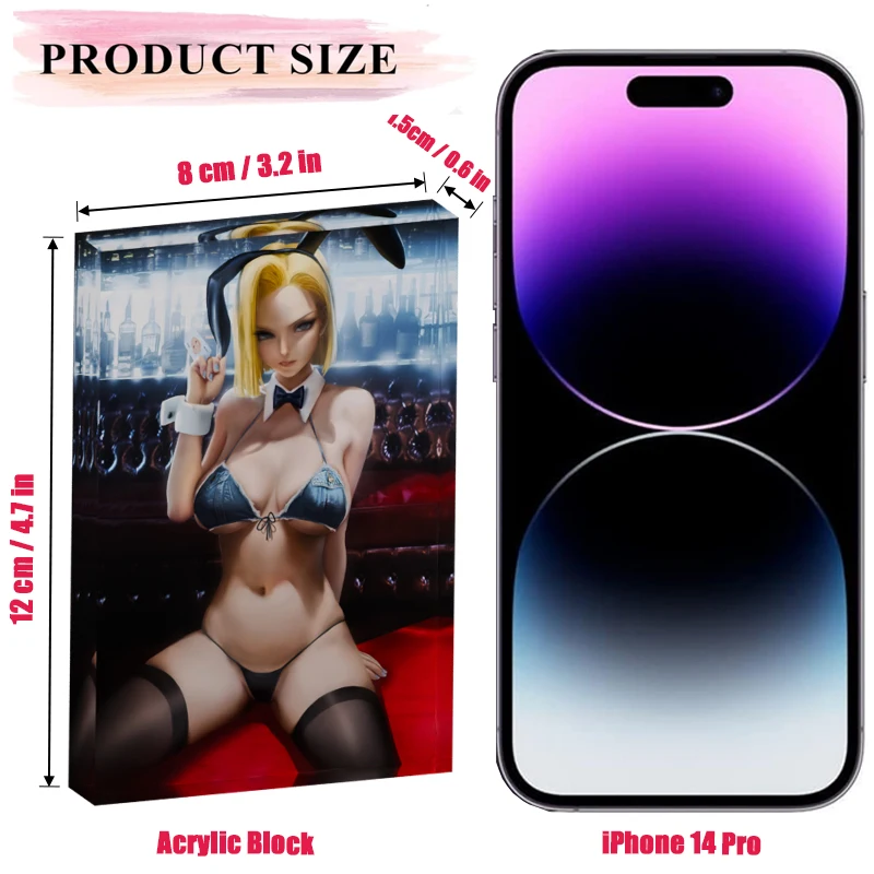 Android 18 バニーガール装飾、アニメファンアートアクリルブロック |   ゲームルーム、デスク用のワイフー卓上飾り |   男性へのクリスマスプレゼント
