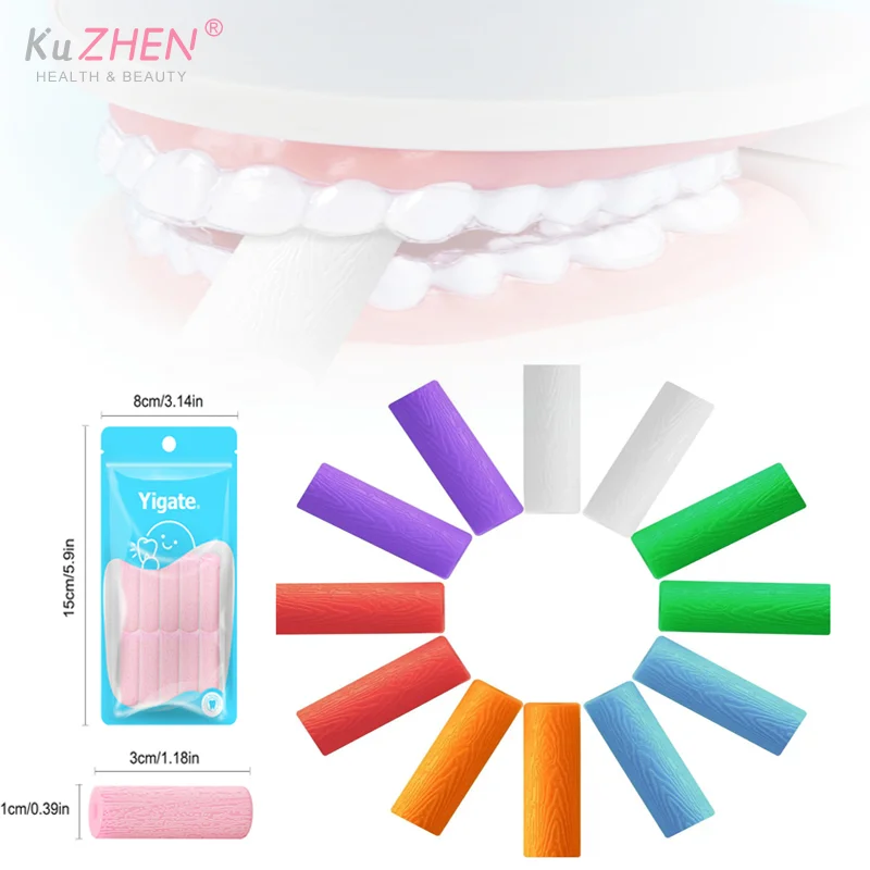 10Pc Dental Stick Fruit Flavor Orthodontic Bite Aligner Chewies Silicone Teeth Stick Bite Tree Pattern Design Tooth Chew Aligner