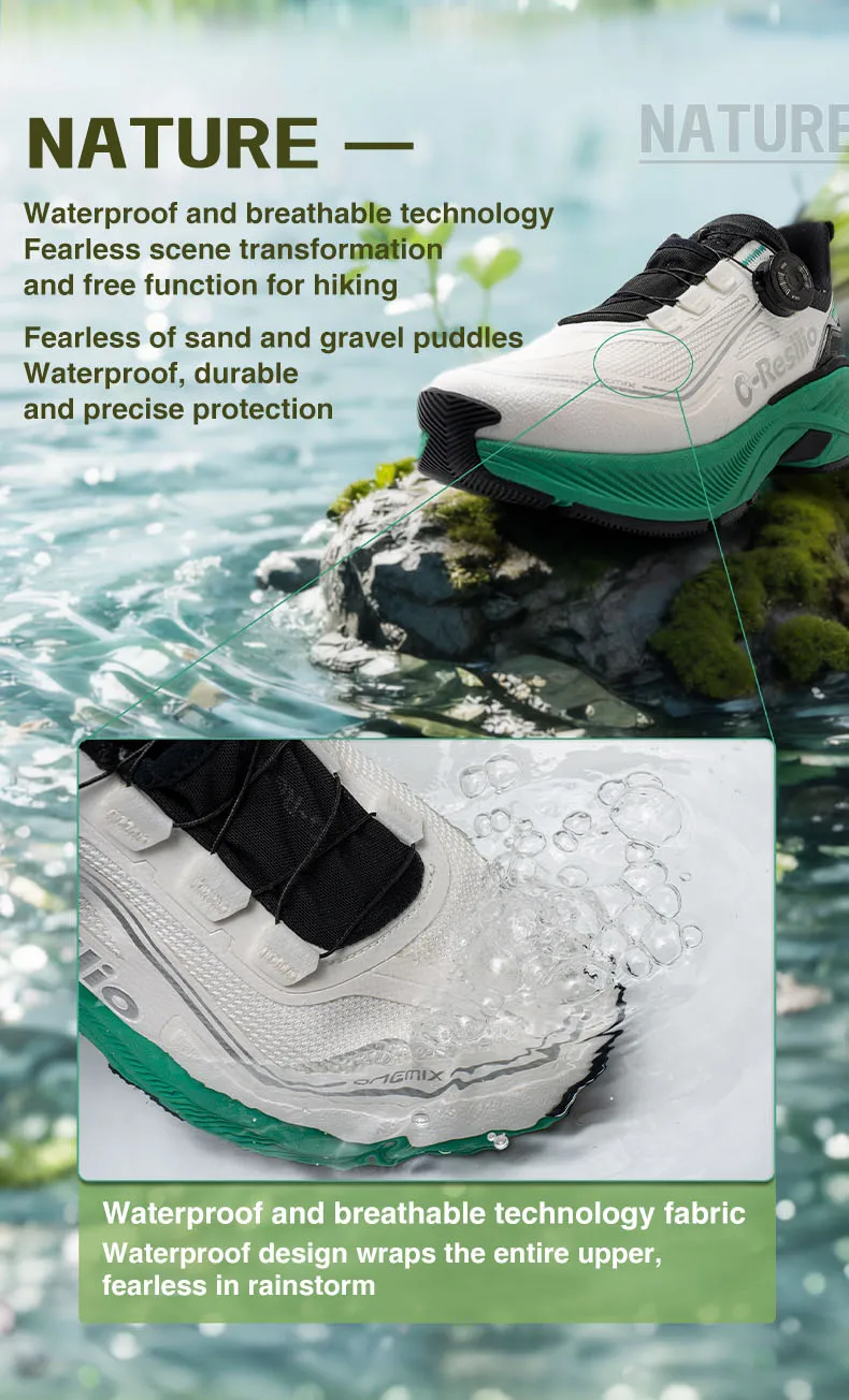ONEMIX Paar-Outdoor-Trail-Sneaker, elastisch, atmungsaktiv, wasserdicht, leichte Sportschuhe für Männer und Frauen, zum Laufen, Gehen, Freizeitschuhe. – Detail 3