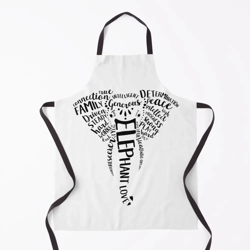 

Black Elephant Spirit Animal Apron cleanings Bib For Kitchen chef for man Kitchen Items For Home Apron