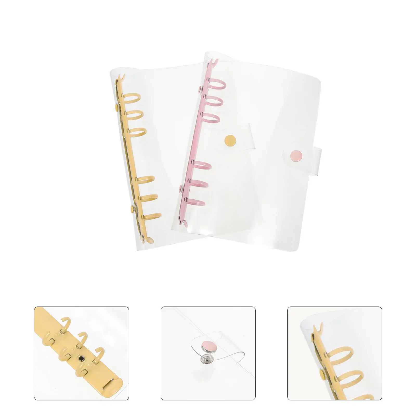 

2Pcs Premium Supple Binder Notebook Cover Easy-Open Twist-Close 6-Ring Shell for Study Office Scrapbook Planner Diary Decoration