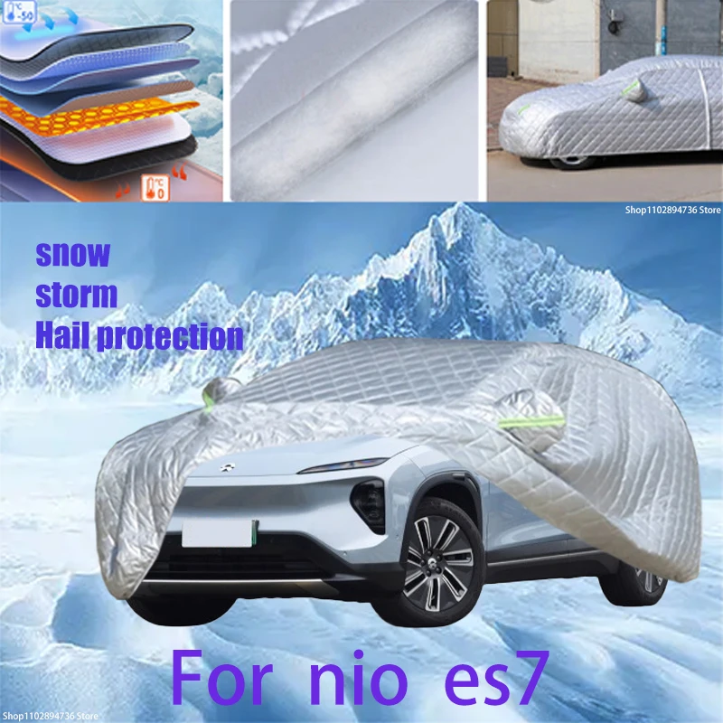 

For nio es7 Outdoor Cotton Thickened Awning For Car Anti Hail Protection Snow Covers Sunshade Waterproof Dustproof